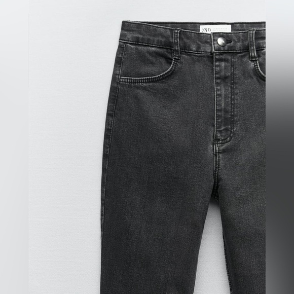 NEW Zara High Rise Skinny Leg Super Elastic TRF Grey Denim Jeggings Jeans - Picture 8 of 9